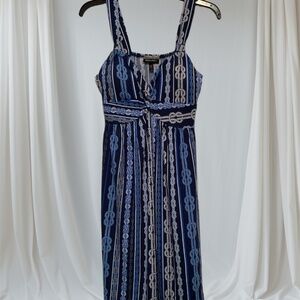 Allison Brittney blue print Sun Dress - new with tags.  Size M